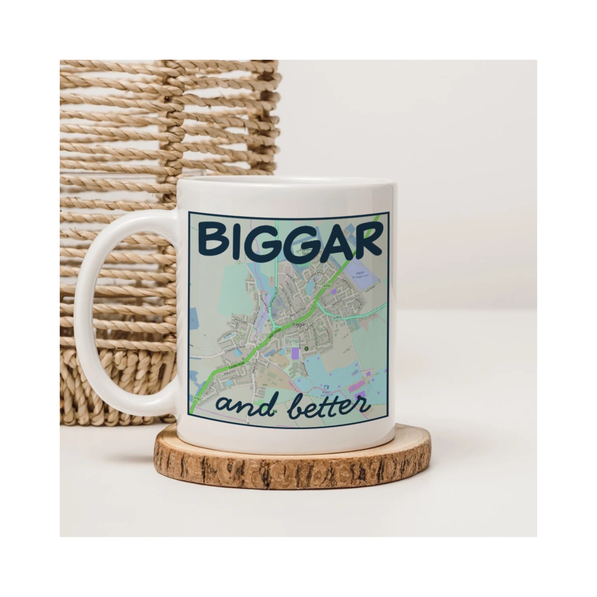 "Biggar & Better" Map Mug – Biggar Scotland Ceramic Mug Gift