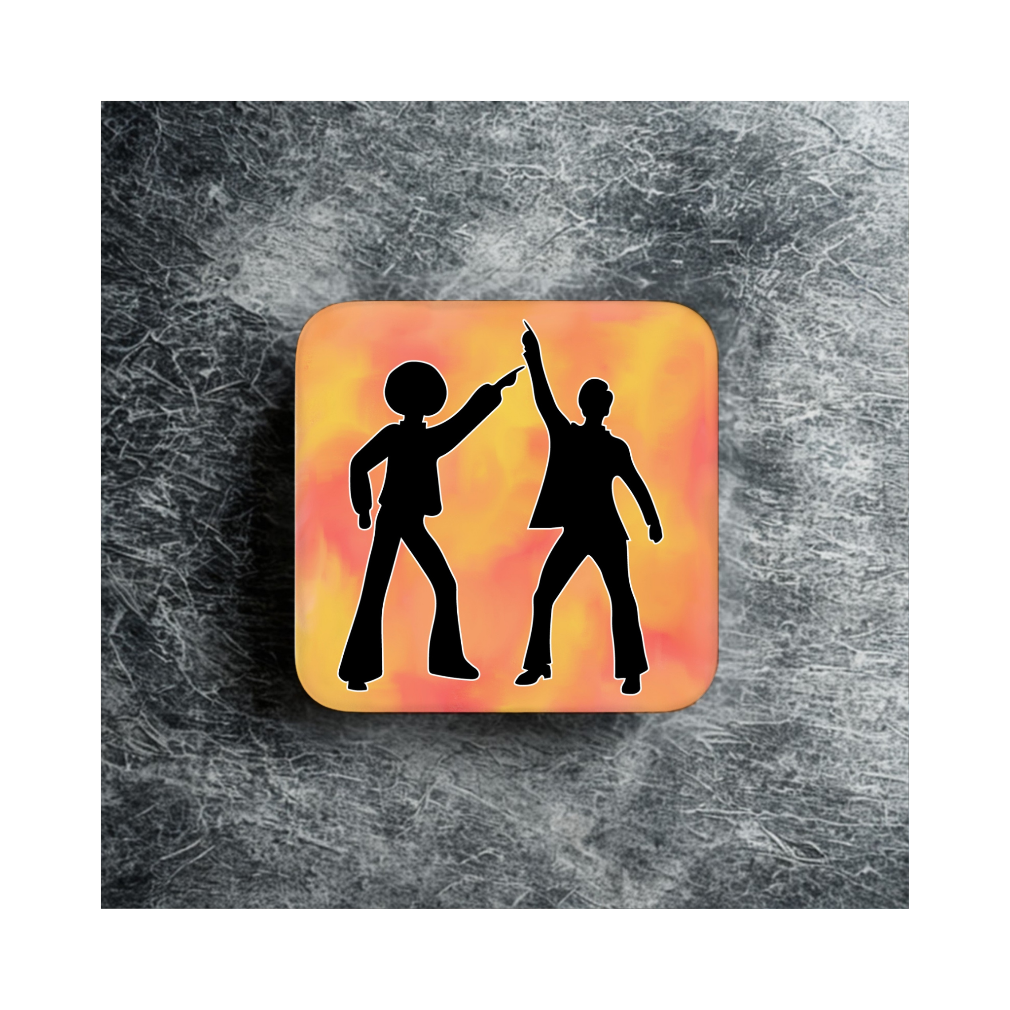 Funky Retro Coasters – 1970s Disco Silhouette Drink Coaster Pack
