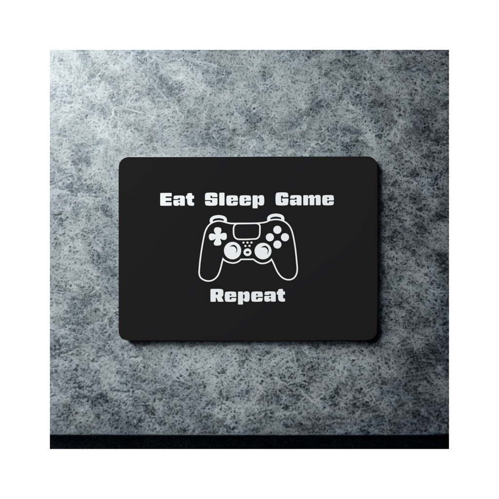 Eat Sleep Game Repeat Gaming Mouse Mat – 20×28cm Neoprene