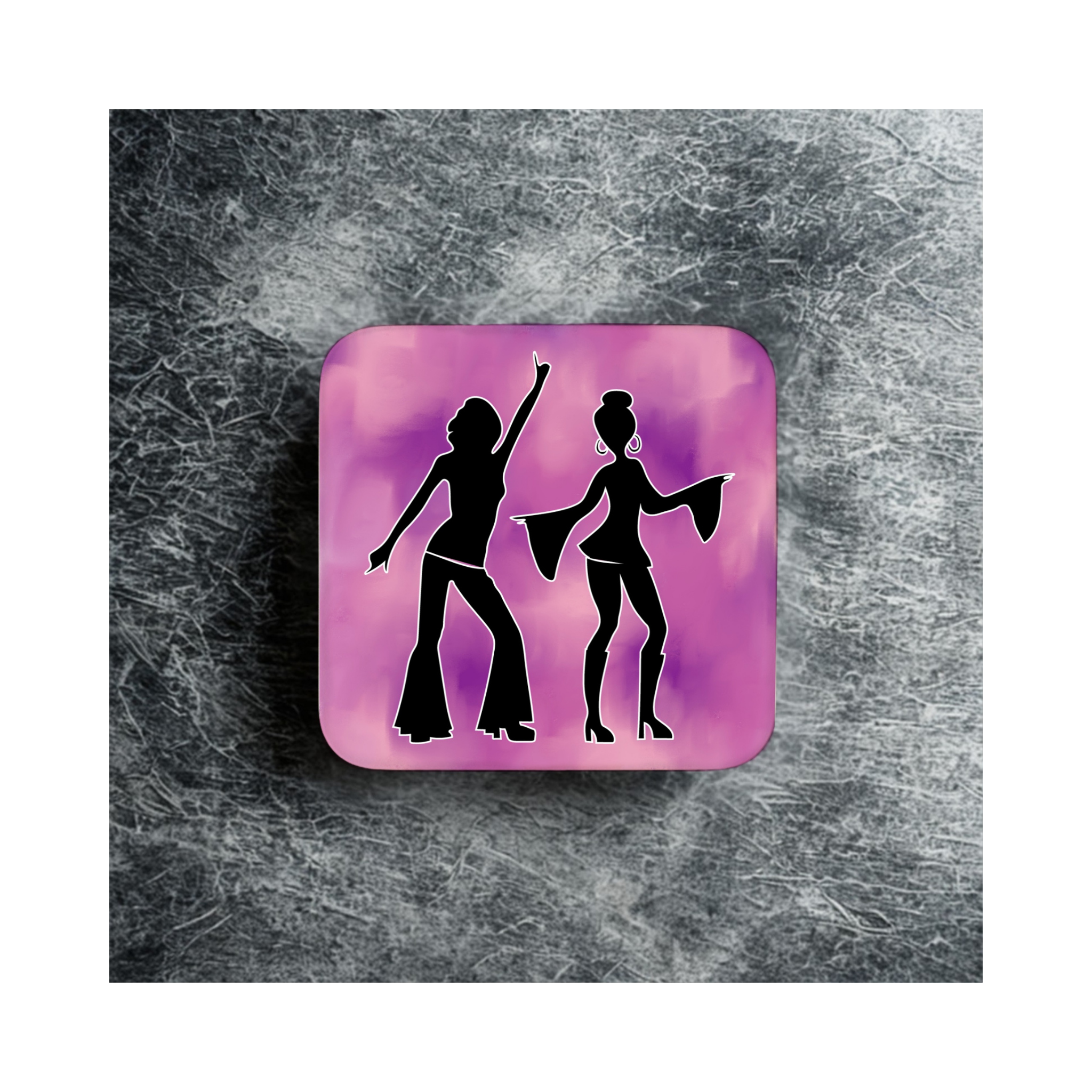 Funky Retro Coasters – 1970s Disco Silhouette Drink Coaster Pack