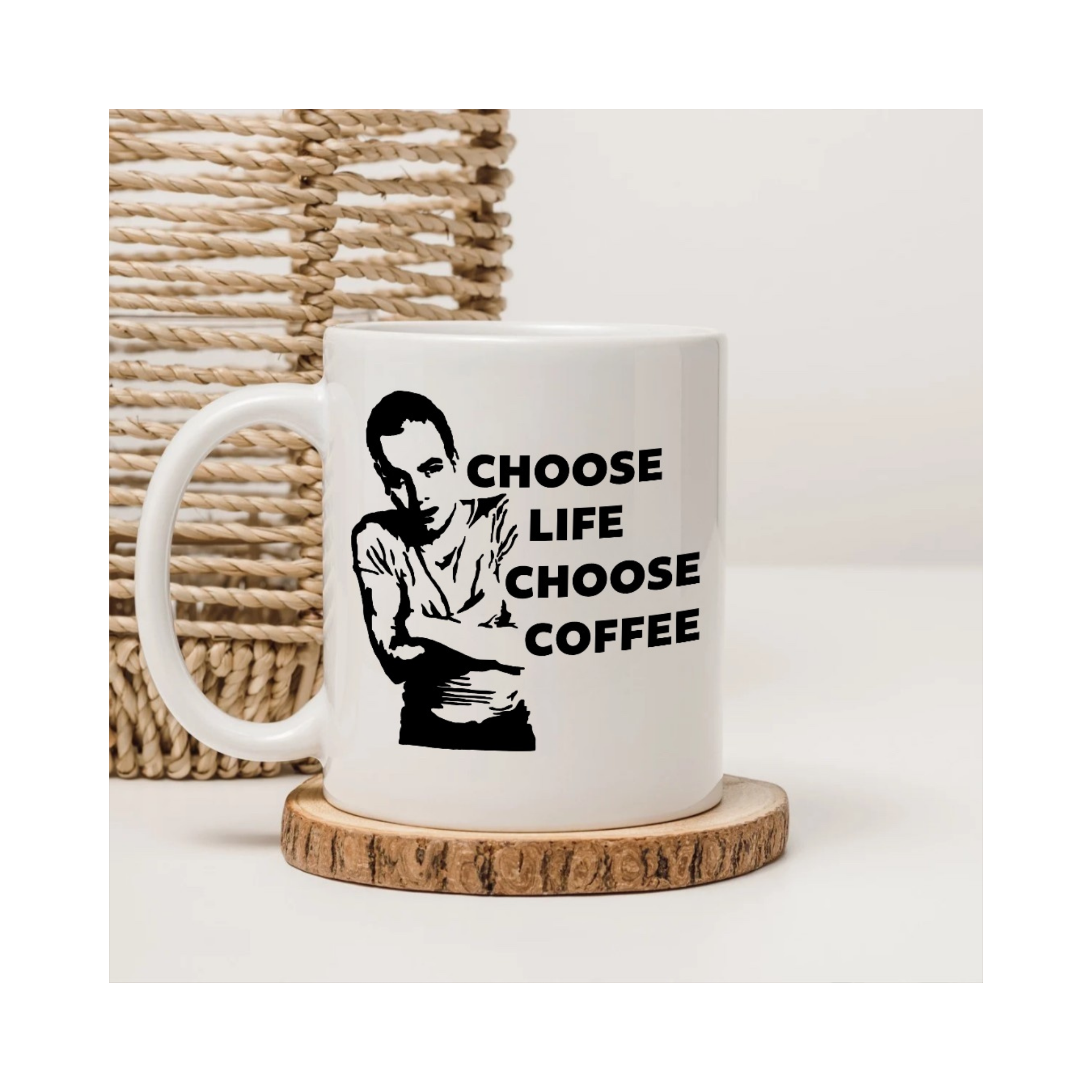 Funny Coffee Lover Mug – Choose Life Choose Coffee Quote