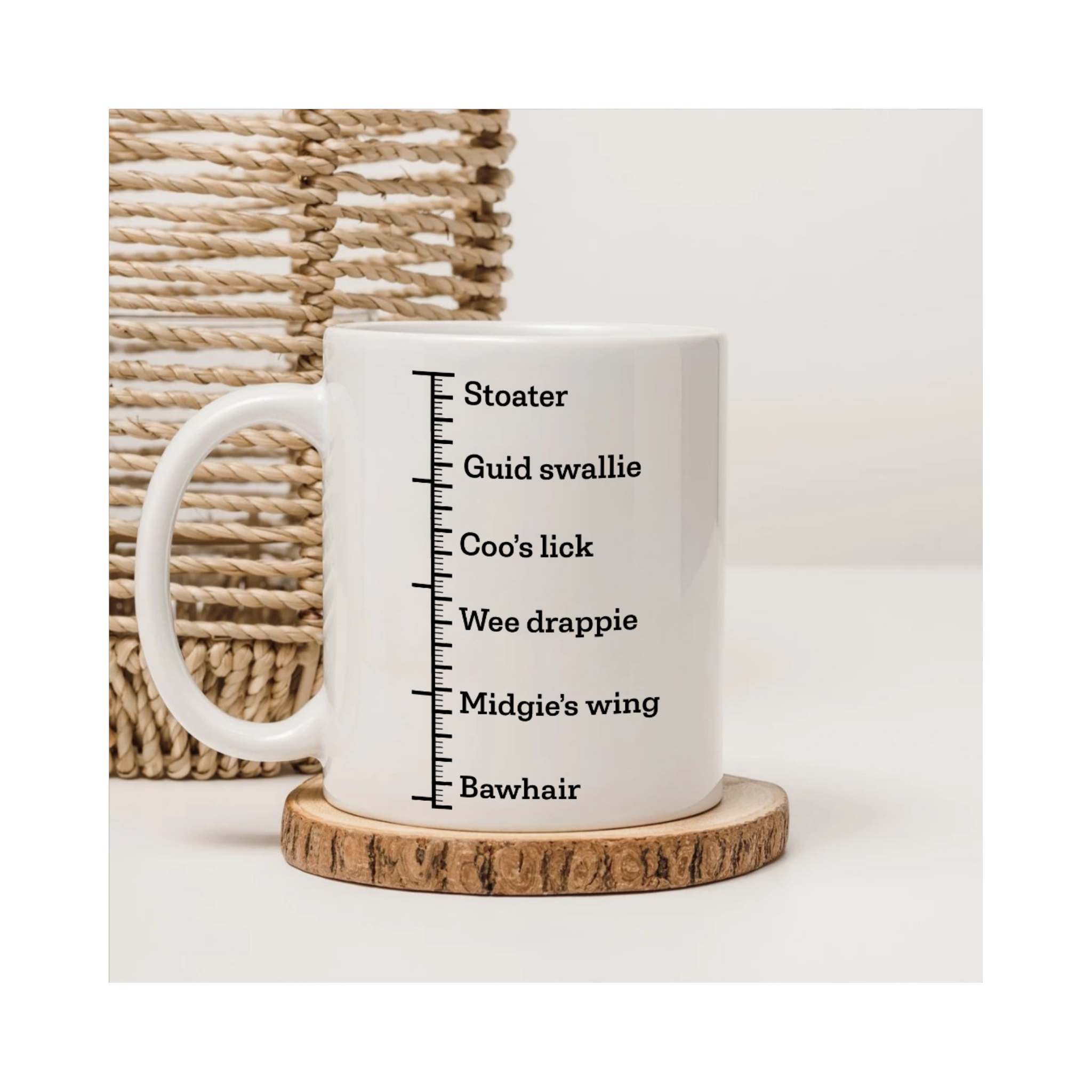 Scottish Humour Mug – Stoater to Bawhair Scale