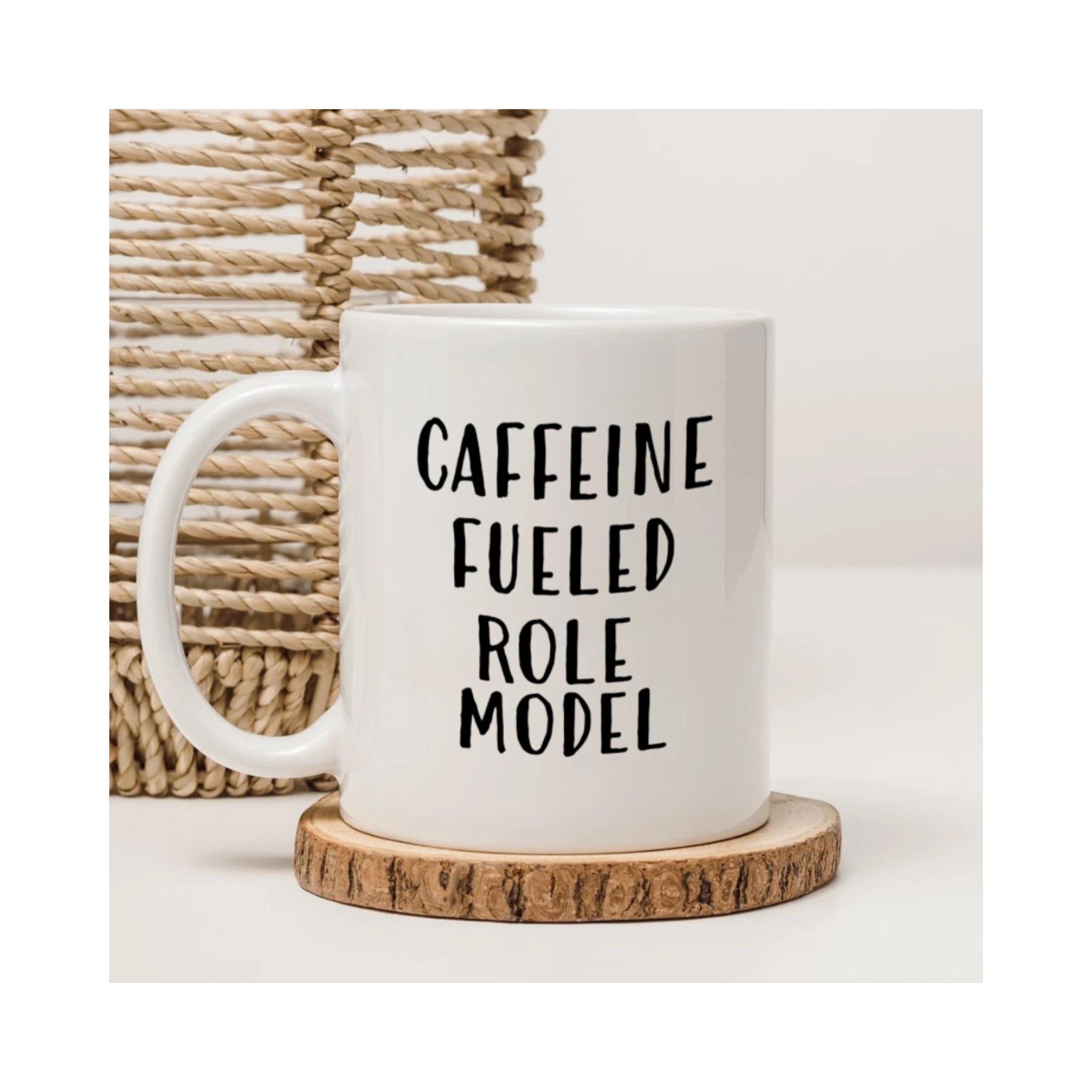 "Caffeine Fueled Role Model" Mug – Motivational Ceramic Coffee Cup